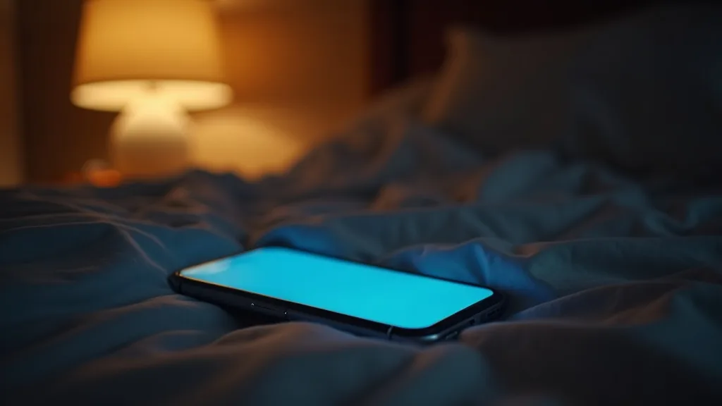 smartphone sur un lit, notification a l aube a Amiens